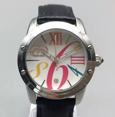 Marc Ecko Watch Women 35mm Silver Tone White Pink Dial New Battery • $35.99