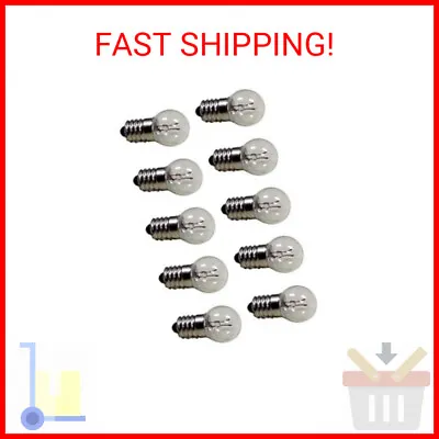 Sci-Supply Pack Of 10 E10 Miniature Screw Base Light Bulbs 6.3V / 0.5A 6 Volt  • $8.81