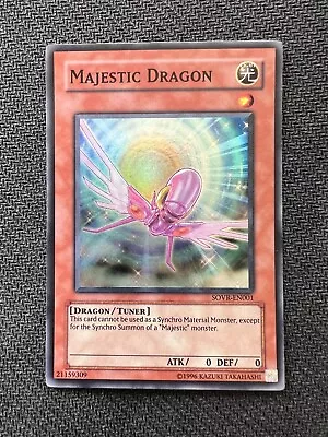 Yugioh Majestic Dragon Unlimited Edition Super Rare SOVR-EN001 NM • $8