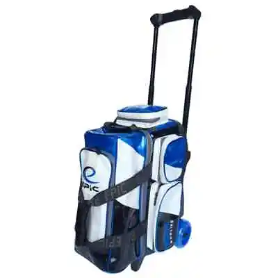 Epic Legacy 2 Ball Double Roller Blue Ice Enamel Bowling Bag • $99.95