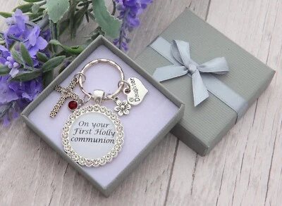 £5.99 • Buy FIRST HOLY COMMUNION Gift Keyring - Daughter, Son, Friend, Niece,Goddaughter 