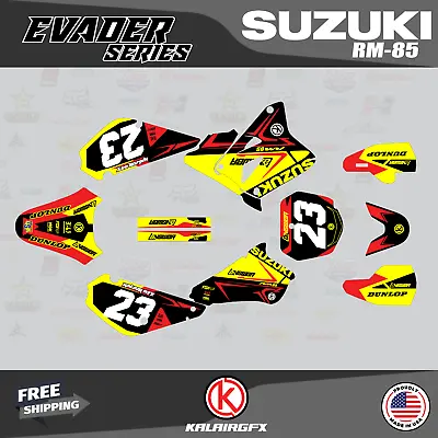 Graphics Decal Kit For Suzuki RM85 (2001-2023) RM 85  Evader Series - Red • $54.99