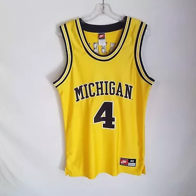 VTG Nike Chris Webber Michigan Wolverines Fab 5 Basketball Jersey Size 40 Medium • $129.95