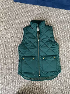 J. Crew XS PRIMALOFT Excursion Vest Quilted Academic Green Retail $128 • $35