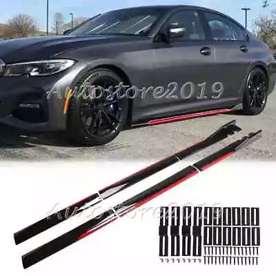 For BMW G20 G28 2019-2022 Gloss Black Side Skirt Rocker Panel Splitter Body Lip • $53.95