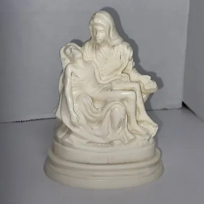 VNTG Alabaster Pieta Sculpture Michelangelo Mary Jesus A. Giannetti Italy BB11 • £28.95