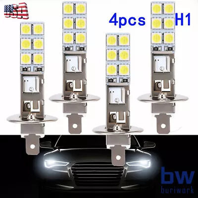 H1 LED Headlight Bulbs High Low Beam Fog Light 100W Super Bright 6500K White 4x • $10.99