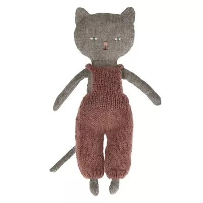 Maileg Chatons Kitten In Knitted Overall Grey Free Shipping • $59.99