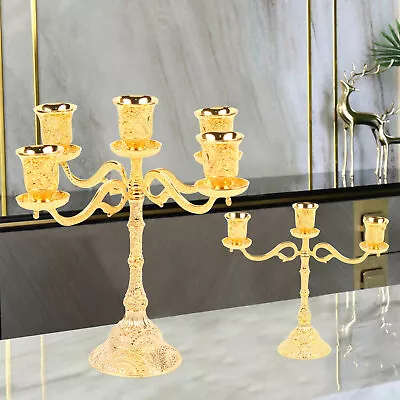 Golden European Style Candles Home Hollow Design Free Standing Candle Holder NEW • $19