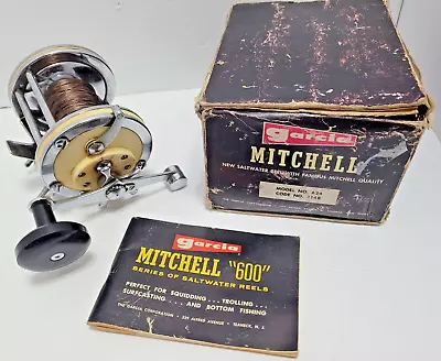 Vintage 1964 Garcia Mitchell Model 624 Salt Water Fishing Reel W/box & Booklet • $45