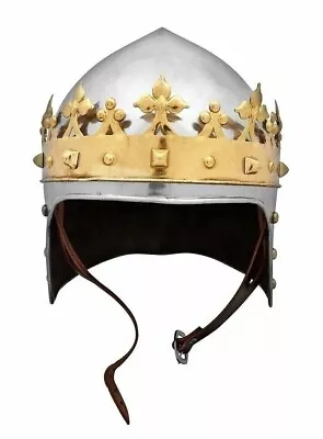 Medieval Knight Crown Helmet Crusader Costume Armor LARP Collectible Gift Item • $75