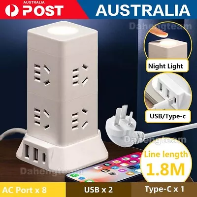 Power Board Strip Outlets Socket Charger Surge Protector & 8 Way 2 USB Charging • $25.98