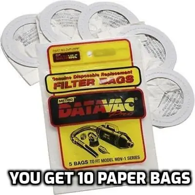 10 OEM Metro Vacuum Bags Data Vac 120-516620 DVP26RP Fits MDV-1 VM & AM P101-26 • $26.99