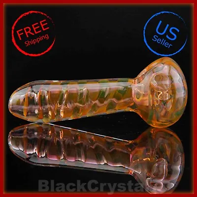5  Handmade Thick Fumed Invisible Orange Ghost Tobacco Smoking Bowl Glass Pipes • $15.99