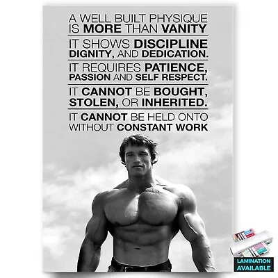 Arnold Schwarzenegger Gym Motivation Quote Poster - A5 A4 A3 A2 A1 • £2.99