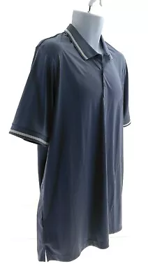 Caddy Cart Mens Polo Shirt Button Collared Neck Short Sleeve Color Blue Size L • $29.93