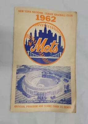 1962 New York Mets Vs Phillies Official Program & Used Score Card Wear From Age • $37.99