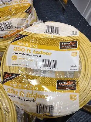 Romex / CerroMax 250' Indoor 12/2 NM-B W/ Ground Wire Yellow • $117