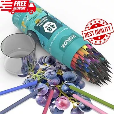 48 Colors Gorgeous PencilsErasable Coloring Drawing Pencil Set For KidsAdults • £10.99