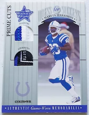 Marvin Harrison 1/1 Game Worn Jersey Laundry Tag And 2 Color Pants 2001 Leaf R&S • $124.99