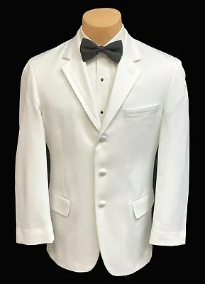 Men's White Calvin Klein Tuxedo Jacket Three Button With Satin Trim 38XL • $26.99