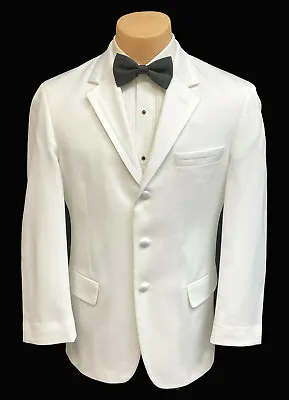 Men's White Calvin Klein Tuxedo Jacket Three Button With Satin Trim 40XL • $26.99