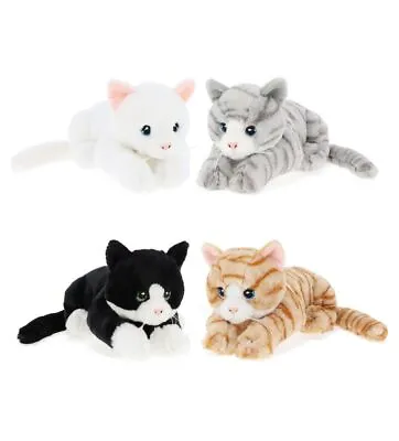 Keel Toys Keeleco Cuddle Cat Kitten Plush Soft Toy 22cm Grey White Ginger Black • £12.99