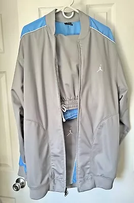 VTG Nike Jordan Air Jumpman Track Suit W Jacket/Pants XL Warmup Blue Grey • $95