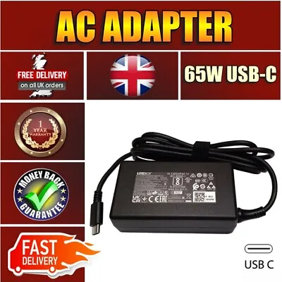 Replacement For Lenovo Yoga X1 Carbon 2018 USB-C Laptop AC Adapter PSU 65W • £15.99