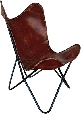 Leather Butterfly Chair. Origins  Chair.Cowhide Chrome Frame From Argentina. • £112.30