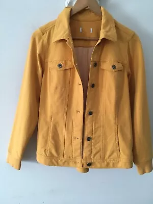 Marigold Yellow  Thick Cotton Jersey    Smart / Casual  Short Jacket Size 12 • $11.82