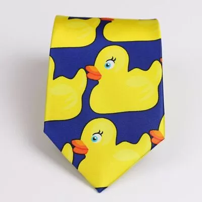 Yellow Rubber Duck Necktie Corbatas Novelty Professional Mother Ducky Necktie • $11.99