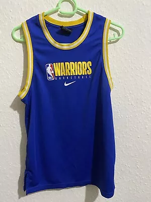 Nike NBA Jersey Basketball Golden State Warriors Swingman Vest Blue Size Large • £17.49