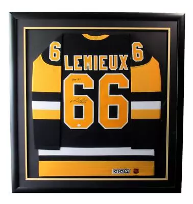 Mario Lemieux HOF Signed/Inscribed Hockey Jersey Penguins Framed ReichPM 185645 • $2300