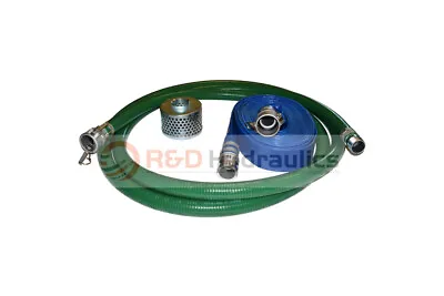 PVC Green Standard Suction Hose | 2  X 20 FT | Regular Kit | 25' Blue Discharge • $124.40