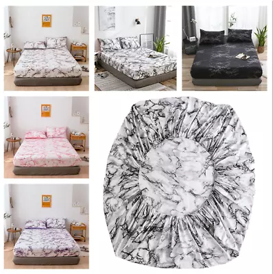 Elastic Printed Fitted Bed Sheet Cover Mattress Protector Pillowcase Bedding New • $23.74