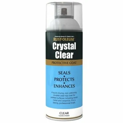 Rustoleum Crystal Clear Protective Top Coat Finish Spray 400ml • £10.60