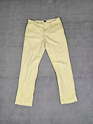 J Crew Mens Stanton Chino Pants 30x32 Yellow Straight Fit Outdoor Golf Casual • $20