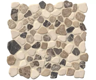 MSI Mix Marble Pebbles 11.42 In. X 11.42 In. X 10 Mm Tumbled Marble Mosaic Tile • $6.99