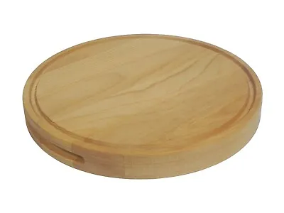XXL Thick Oak Professional Chopping Board Block Solid Strong Wood Round 35cm • £35.99