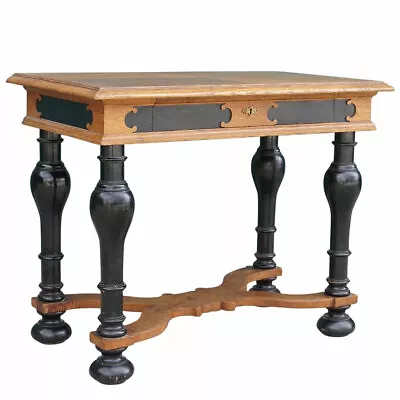 1890s Antique Danish Renaissance Revival Ebonized & Oak End Side Table • $690