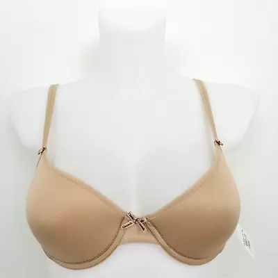 CHANTELLE Bra Size 32C Beige Invisible Bow Padded Memory Foam New* F1 • £6.99