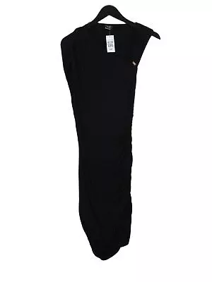 Miss Sixty Women's Midi Dress XS Black 100% Other Sleeveless Midi V-Neck Bodycon • £16
