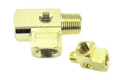 1/4  NPT Brass Barstock Street Tee Pipe Fitting  1/8  NPT Drilled & Tapped Hole • $14.90