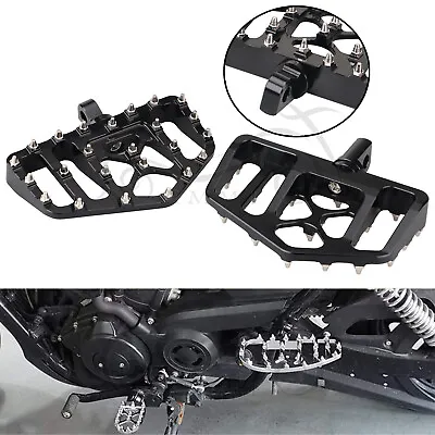 $46.98 • Buy Black MX Style Wide Fat Foot Pegs Kit For Harley Dyna Low Rider FXDL FXDC FXDFSE