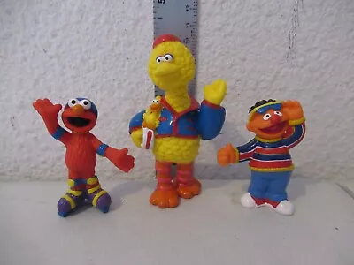 Sesame Street Lot Of 3 Mattel PVC Figures Cake Toppers Elmo Big Bird Ernie • $17