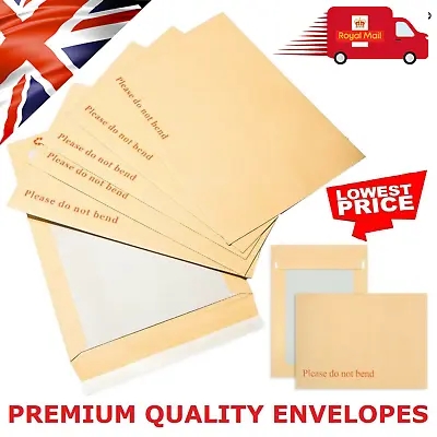 Hard Card Board Back Backed Envelopes  Please Do Not Bend  Manilla Brown Rigid • £1.79