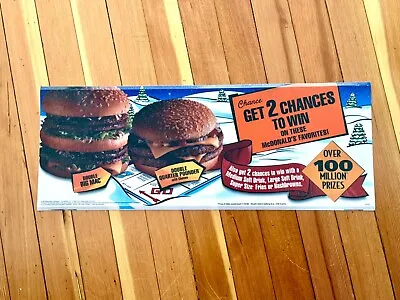 McDonald's Monopoly Game Translite Sign With Double Big Mac 90’s 1995 • $25.99