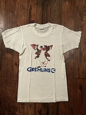 Vintage 1980s Gremlins Gizmo Mogwai T Shirt Oatmeal Off White Color XS RARE • $80