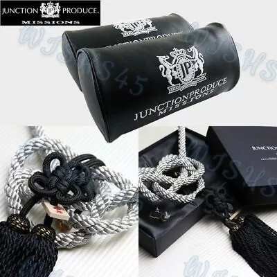 Black X2 JUNCTION PRODUCE VIP Car Neck Rest Pillow Headrest W/ SB Kin Tsuna Rope • $37.27